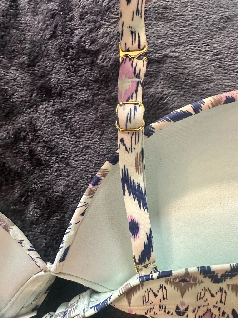Victoria’s Secret Ikat Print Underwire Bikini Top 34D Adjustable Swim Top